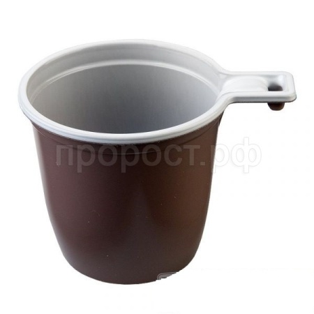 ПОС15784 Чашка кофейная 200мл коричнево-белая (50шт) УЮ /20шт/